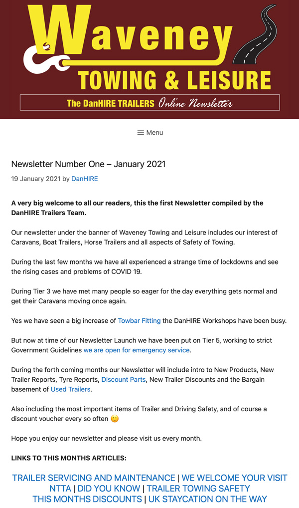 Towing and Leisure Newsletter