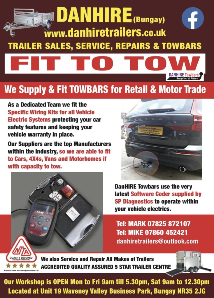 DANHIRE Trailers are top rated Towbar fitters, and trailer specialists for Norfolk, Suffolk and Waveney.