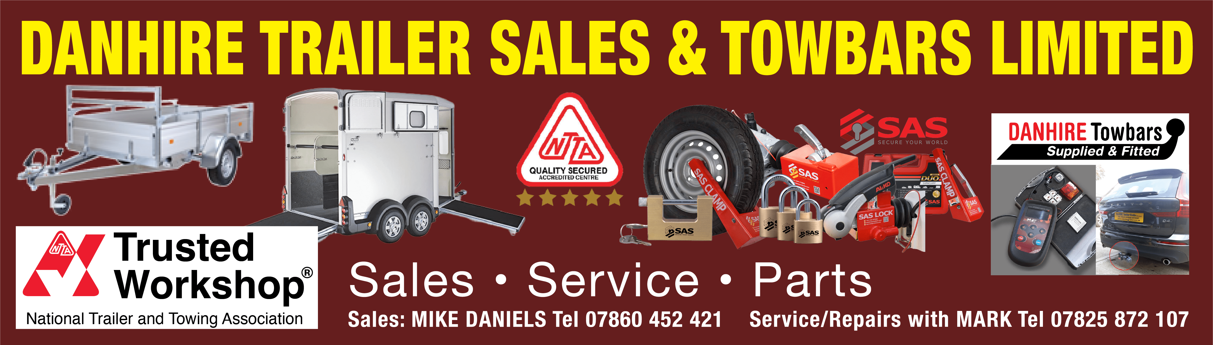 DANHIRE TRAILER SALES & TOWBARS LIMITED | Trailer Sales, Servicing, Tow Bars Fitted, ERDÉ, DAXARA